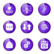 SEO Internet Sign Violet Vector Button Icon Design Set 6 N5
