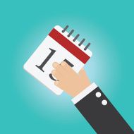 Vector of businessman hand with calendar appointment