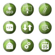 SEO Internet Sign Green Vector Button Icon Design Set 6 N6