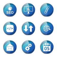 SEO Internet Sign Blue Vector Button Icon Design Set 6 N6