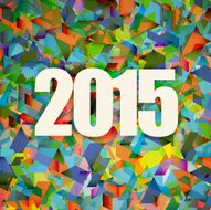year 2015 colorful geometric origami style