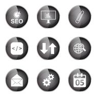 SEO Internet Sign Black Vector Button Icon Design Set 6 N6