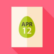 Easter piece of paper with date 12 april and egg