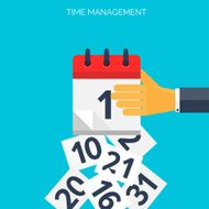 Flat calendar icon Date and time background Time management concept