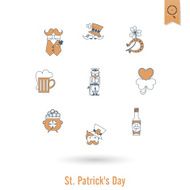 Saint Patricks Day Isolated Icon Set N118