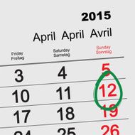 April 12 - Orthodox easter 2015 calendar