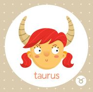 Taurus zodiac sign girl with horns