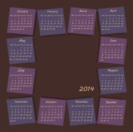 Vector 2014 Calendar Design N2