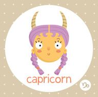 Capricorn zodiac sign girl with horns