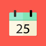 Merry Christmas Calendar Flat Icon