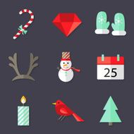 Nine Christmas Icons Set 3