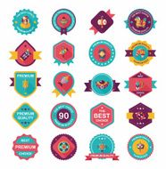 Chinese New Year badge flat banner design background set N22