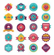 Chinese New Year badge flat banner design background set N26