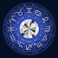 Set of Symbol Zodiac Sign Diamond Vector Illustration