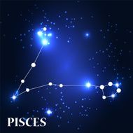 Symbol Pisces Zodiac Sign Vector Illustration