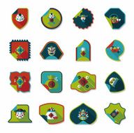 Chinese New Year sticker banner design flat background eps10
