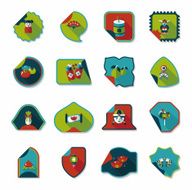 Chinese New Year sticker banner design flat background eps10 N3