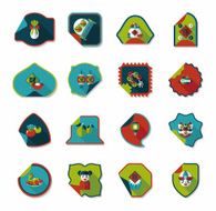 Chinese New Year sticker banner design flat background eps10 N4