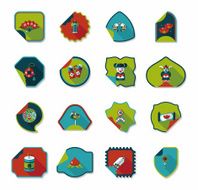 Chinese New Year sticker banner design flat background eps10 N5