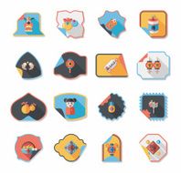 Chinese New Year sticker banner design flat background eps10 N7