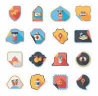 Chinese New Year sticker banner design flat background eps10 N11