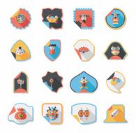 Chinese New Year sticker banner design flat background eps10 N15