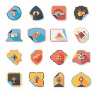 Chinese New Year sticker banner design flat background eps10 N16