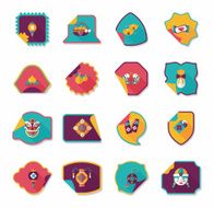 Chinese New Year sticker banner design flat background eps10 N19