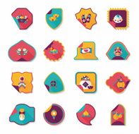 Chinese New Year sticker banner design flat background eps10 N21