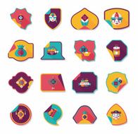 Chinese New Year sticker banner design flat background eps10 N22