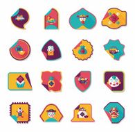 Chinese New Year sticker banner design flat background eps10 N23