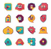 Chinese New Year sticker banner design flat background eps10 N25