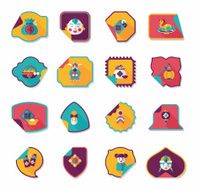 Chinese New Year sticker banner design flat background eps10 N27