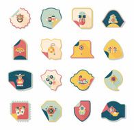 Chinese New Year sticker banner design flat background eps10 N29