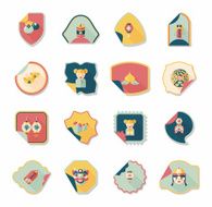 Chinese New Year sticker banner design flat background eps10 N30