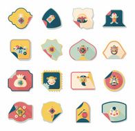 Chinese New Year sticker banner design flat background eps10 N31
