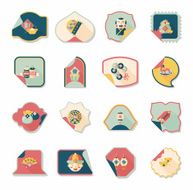 Chinese New Year sticker banner design flat background eps10 N35