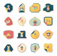 Chinese New Year sticker banner design flat background eps10 N36