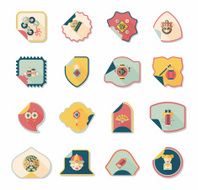 Chinese New Year sticker banner design flat background eps10 N38