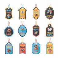Chinese New Year tag flat banner background set eps10