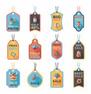 Chinese New Year tag flat banner background set eps10 N3