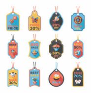 Chinese New Year tag flat banner background set eps10 N6