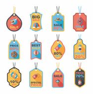 Chinese New Year tag flat banner background set eps10 N8