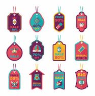 Chinese New Year tag flat banner background set eps10 N12