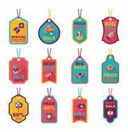 Chinese New Year tag flat banner background set eps10 N13