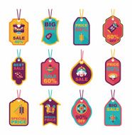 Chinese New Year tag flat banner background set eps10 N14