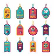 Chinese New Year tag flat banner background set eps10 N17