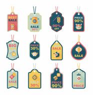 Chinese New Year tag flat banner background set eps10 N21