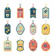 Chinese New Year tag flat banner background set eps10 N23