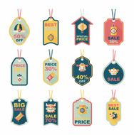 Chinese New Year tag flat banner background set eps10 N25